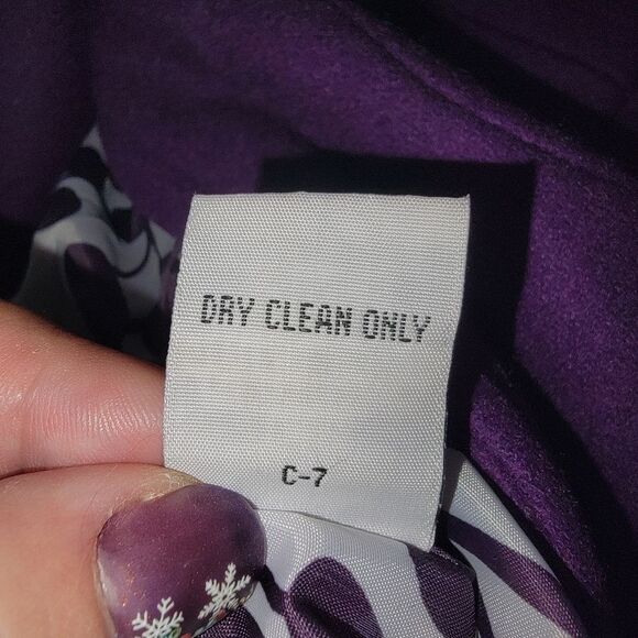 Tulle Anthropologie Purple Wool Blend Peacoat Jacket Size Medium - Picture 9 of 9